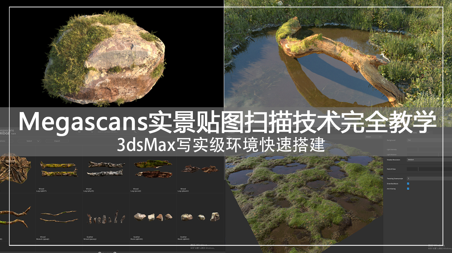 Megascans实景贴图扫描技术完全教学(3dsMax写实级环境快速搭建)